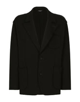 Oversize jersey jacket with logo tag -  | Dolce & Gabbana