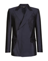 Double-breasted shantung silk Sicilia-fit jacket -  | Dolce &amp; Gabbana