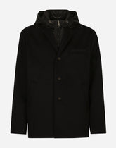 Single-breasted cashmere jacket with hood -  | Dolce &amp; Gabbana