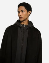 Single-breasted cashmere jacket with hood -  | Dolce &amp; Gabbana