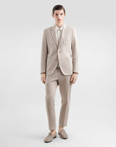 Single-breasted stretch jersey jacket with logo embroidery -  | Dolce &amp; Gabbana