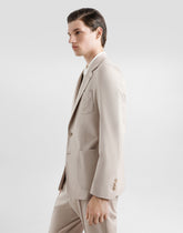 Single-breasted stretch jersey jacket with logo embroidery -  | Dolce &amp; Gabbana
