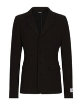 Fitted single-breasted stretch cotton jacket -  | Dolce & Gabbana