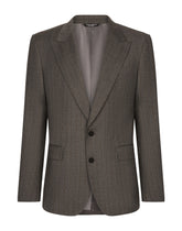 Single-breasted pinstripe flannel jacket -  | Dolce &amp; Gabbana