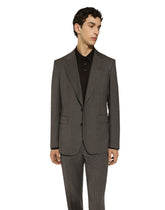 Single-breasted pinstripe flannel jacket -  | Dolce &amp; Gabbana