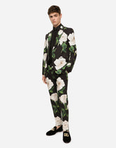 Linen Martini-fit shirt with DG embroidery -  | Dolce & Gabbana
