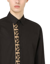 Cotton Martini-fit shirt with DG patch -  | Dolce & Gabbana