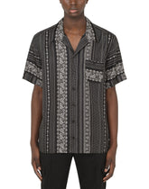 Geometric-print silk hawaiian shirt -  | Dolce & Gabbana