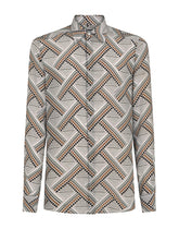 Geometric-print silk Martini-fit shirt -  | Dolce &amp; Gabbana