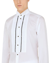 Cotton Gold-fit tuxedo shirt -  | Dolce & Gabbana
