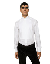 Floral jacquard gold-fit tuxedo shirt -  | Dolce &amp; Gabbana
