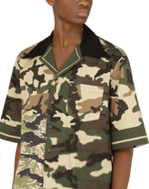 Camouflage-print cotton Hawaiian shirt -  | Dolce & Gabbana
