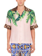 Hawaii shirt with banana tree and leopard print -  | Dolce & Gabbana