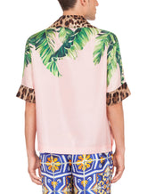Hawaii shirt with banana tree and leopard print -  | Dolce & Gabbana