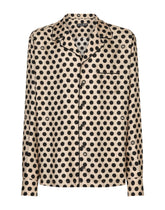 Silk shirt with polka-dot print and DG logo -  | Dolce &amp; Gabbana