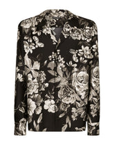 Silk twill shirt with floral print -  | Dolce & Gabbana
