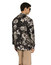 Silk twill shirt with floral print -  | Dolce & Gabbana