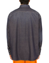 Blue denim shirt with D&amp;G patch -  | Dolce &amp; Gabbana