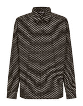Oversize poplin shirt with DG logo print -  | Dolce &amp; Gabbana
