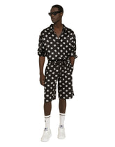 Oversize silk shirt with DG Monogram print -  | Dolce & Gabbana