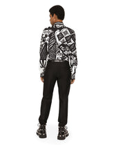 Cotton Martini-fit shirt with bandanna print -  | Dolce & Gabbana