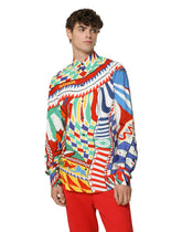Carretto-print Martini-fit poplin shirt -  | Dolce & Gabbana