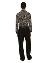 Coin print Martini-fit poplin shirt -  | Dolce & Gabbana