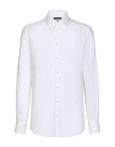 Linen Martini-fit shirt -  | Dolce &amp; Gabbana