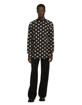 Cotton Martini-fit shirt with DG Monogram print -  | Dolce & Gabbana