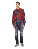 Cotton Martini-fit shirt with coral print -  | Dolce &amp; Gabbana
