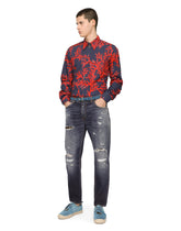 Cotton Martini-fit shirt with coral print -  | Dolce &amp; Gabbana