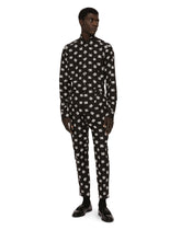 Cotton Martini-fit shirt with DG Monogram print -  | Dolce & Gabbana