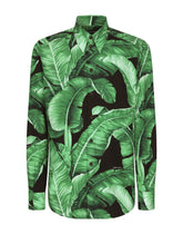 Martini-fit shirt in banana-tree-print cotton -  | Dolce &amp; Gabbana