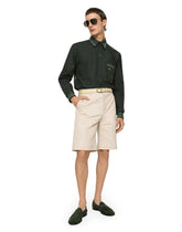 Striped-print cotton Martini-fit shirt with DG logo -  | Dolce & Gabbana