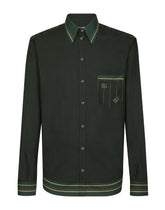 Striped-print cotton Martini-fit shirt with DG logo -  | Dolce & Gabbana