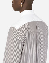 Striped cotton shirt with printed pocket -  | Dolce &amp; Gabbana