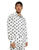 Cotton Martini-fit shirt with DG Monogram print -  | Dolce & Gabbana