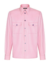 Cotton coated shirt with branded tag -  | Dolce & Gabbana