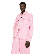 Cotton coated shirt with branded tag -  | Dolce & Gabbana