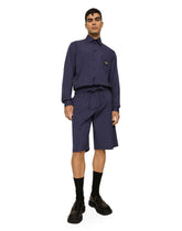Cotton Martini-fit shirt with branded tag -  | Dolce &amp; Gabbana