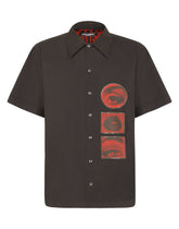 Cotton Hawaiian shirt with patch -  | Dolce &amp; Gabbana