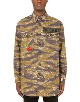 Camouflage-print cotton shirt with patch -  | Dolce & Gabbana