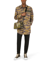 Camouflage-print cotton shirt with patch -  | Dolce & Gabbana