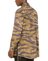Camouflage-print cotton shirt with patch -  | Dolce & Gabbana