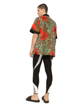 Cotton Hawaiian shirt with ocelot and poppy print -  | Dolce & Gabbana