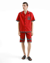 Poplin shirt with printed details -  | Dolce &amp; Gabbana