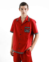 Poplin shirt with printed details -  | Dolce &amp; Gabbana
