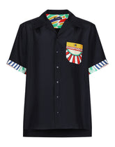 Silk twill Hawaiian shirt with carretto print -  | Dolce & Gabbana