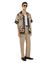 Silk twill Hawaiian shirt with floral print -  | Dolce &amp; Gabbana