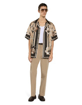 Silk twill Hawaiian shirt with floral print -  | Dolce &amp; Gabbana